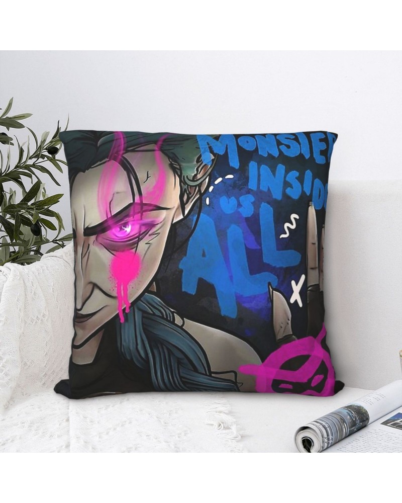 Jinx Quotes Throw Pillow Case Arcane League of Legends TV Backpack Coussin Covers DIY Printed Reusable For Home Decor $6.39 H...