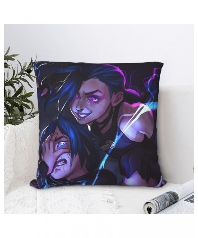 Jinx And Caitlyn Throw Pillow Case Arcane $4.87 Home Décor