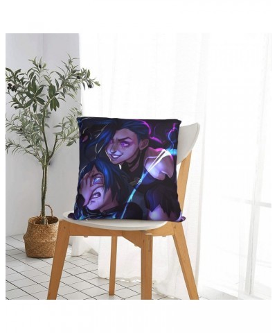 Jinx And Caitlyn Throw Pillow Case Arcane $4.87 Home Décor