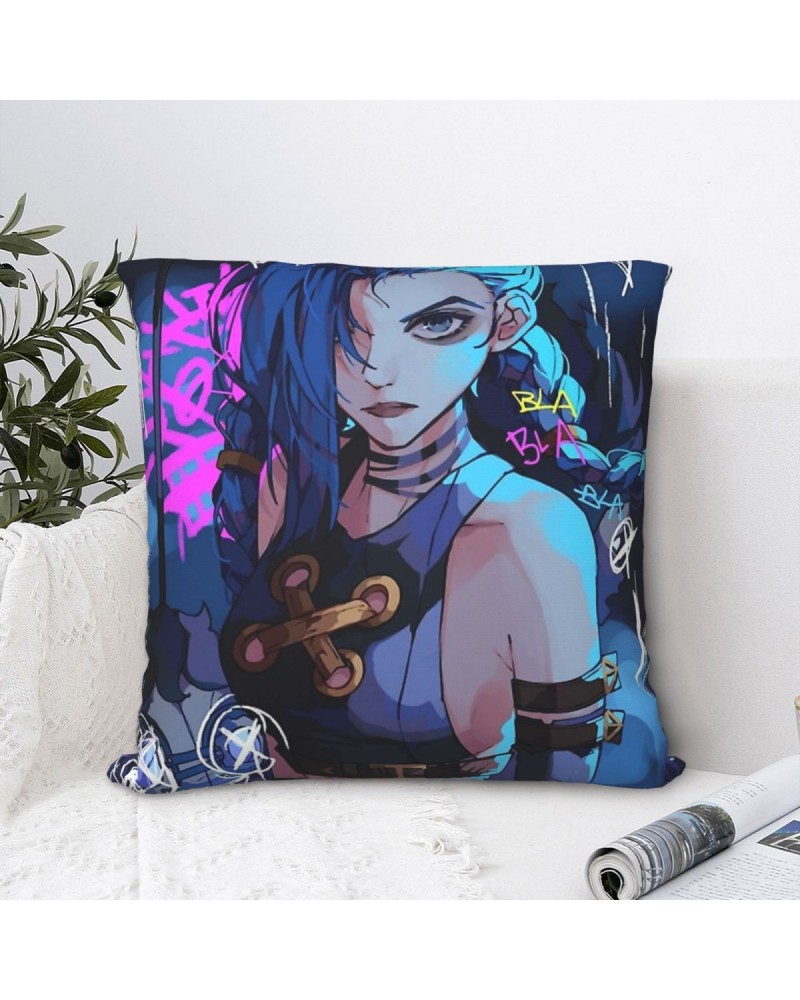 Jinx Anime Throw Pillow Case Arcane $6.67 Home Décor