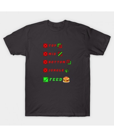 league of legends top mid bottom jungle feed lol funny design T-Shirt TP2109 $8.72 Tops