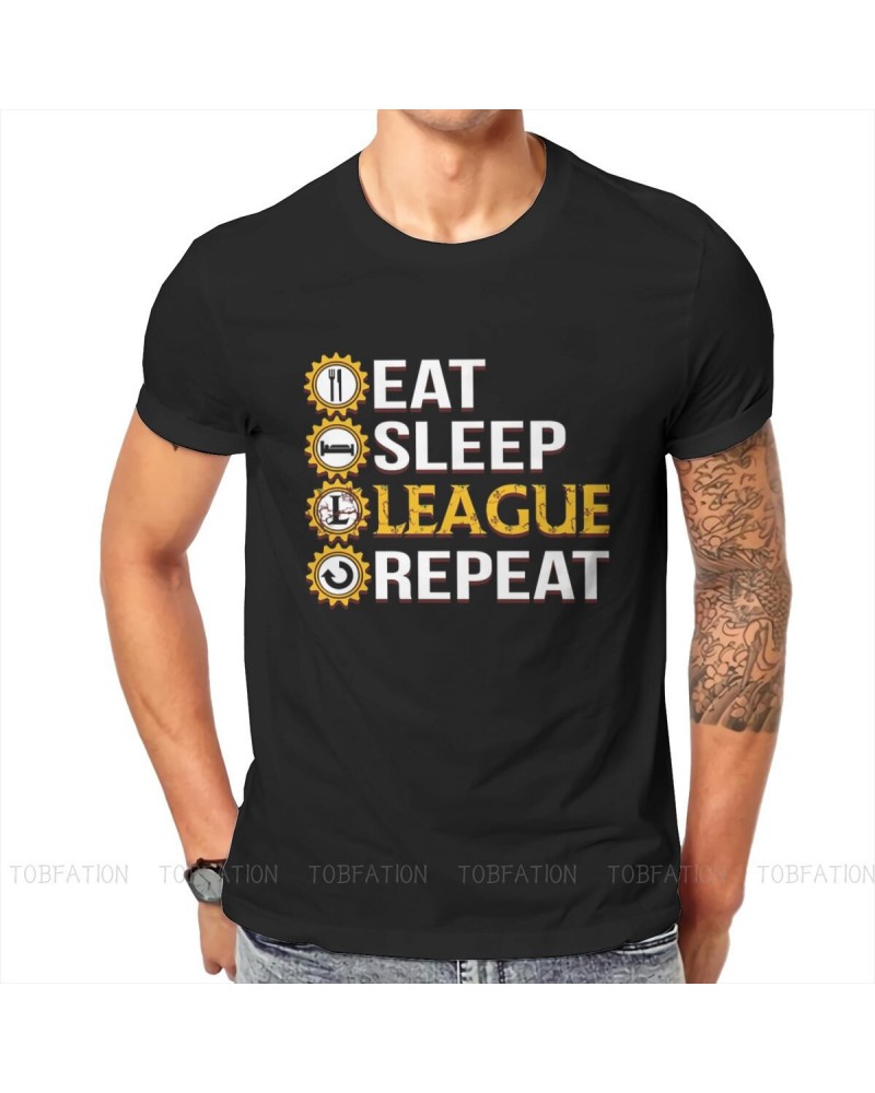 Eat Sleep League Repeat Funny T Shirt $12.86 Tops