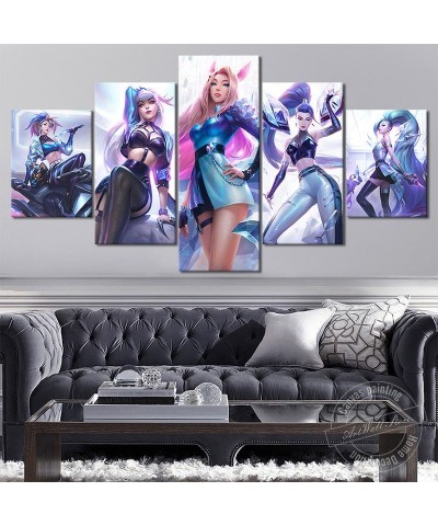 K/DA All Out Ahri Akali Evelynn Seraphine KaiSa Poster - Canvas Painting $10.77 Posters