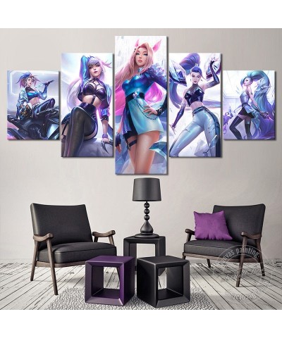 K/DA All Out Ahri Akali Evelynn Seraphine KaiSa Poster - Canvas Painting $10.77 Posters