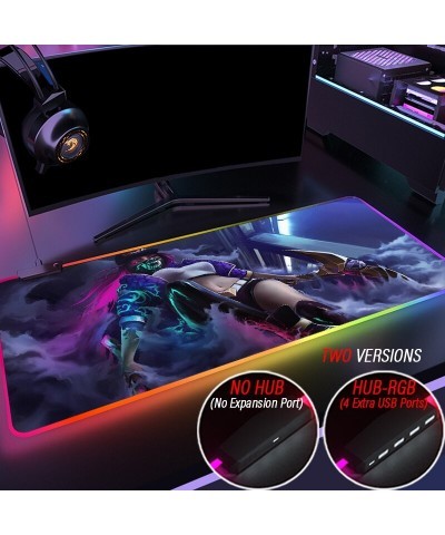 KDA Collection 6 Mouse Pad RGB League of Legends Gaming LED Backlit HUB Custom KDA Akali Mousepad With 4 Port USB Slipmat $12...