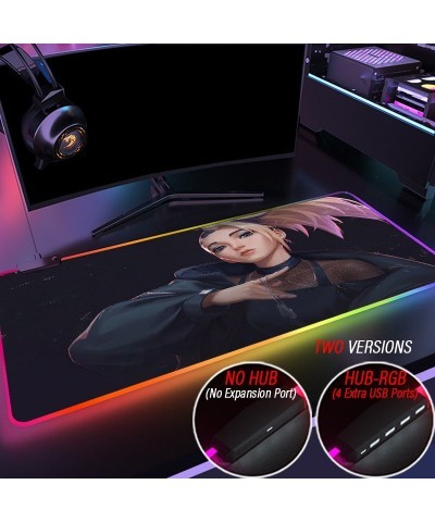 KDA Collection 6 Mouse Pad RGB League of Legends Gaming LED Backlit HUB Custom KDA Akali Mousepad With 4 Port USB Slipmat $12...