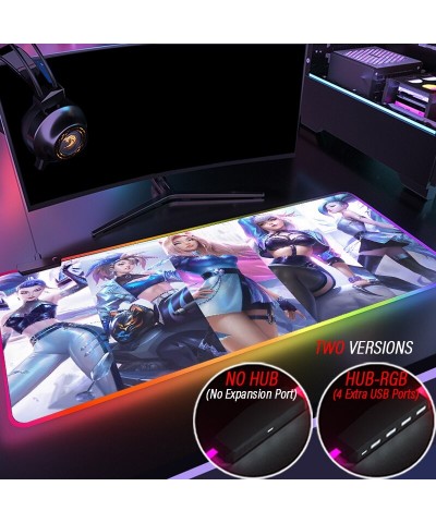 KDA Collection 6 Mouse Pad RGB League of Legends Gaming LED Backlit HUB Custom KDA Akali Mousepad With 4 Port USB Slipmat $12...