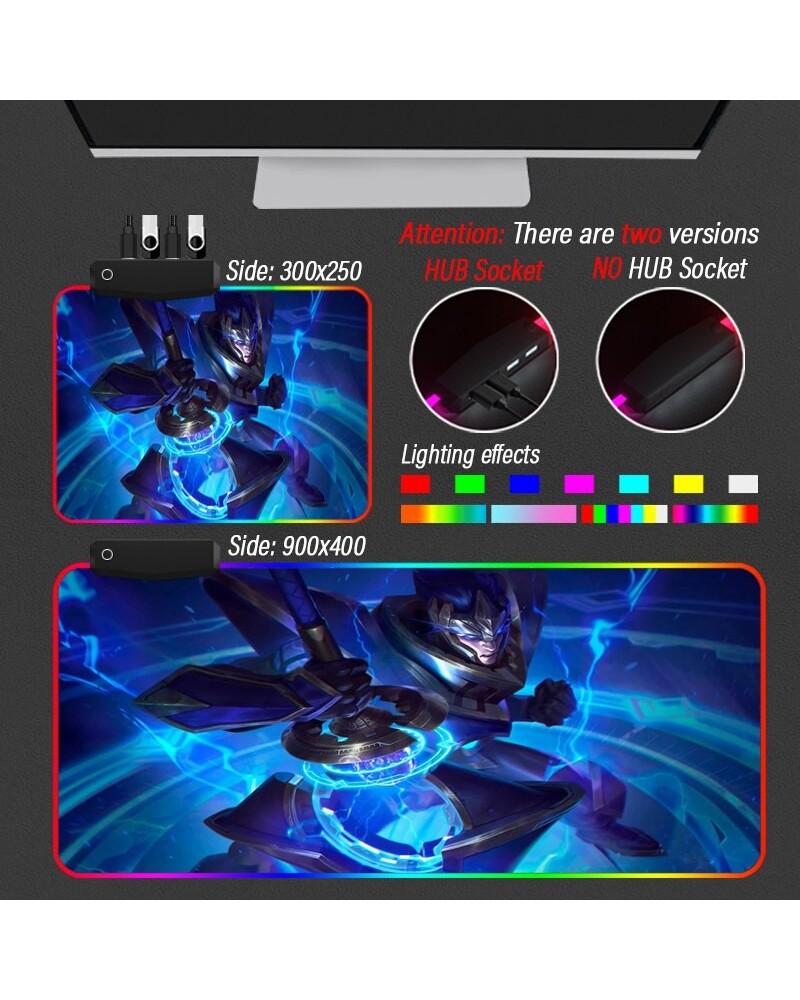 League of Legends Collection 20 RGB Mouse Pad League of Legends LED Gradient Washable Backlit Mat With Hub 4 Port USB $12.91 ...