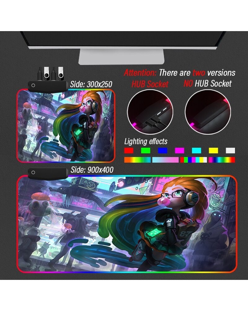 League of Legends Collection 26 Gaming Led Mouse Pad RGB Backlit HUB 4 Port USB Child Read-write Mat $12.91 RGB Mouse Pads