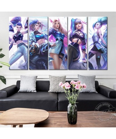 K/DA ALL OUT Akali Ahri Evelynn Kaisa Poster - Canvas Painting $13.83 Posters