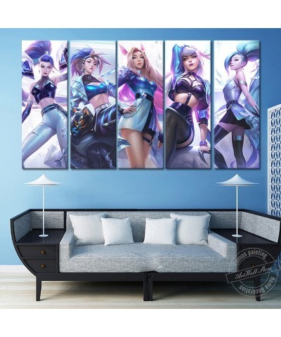 K/DA ALL OUT Akali Ahri Evelynn Kaisa Poster - Canvas Painting $13.83 Posters