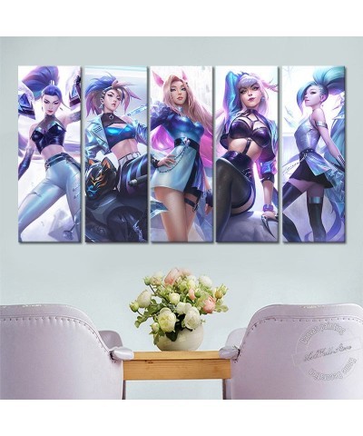 K/DA ALL OUT Akali Ahri Evelynn Kaisa Poster - Canvas Painting $13.83 Posters