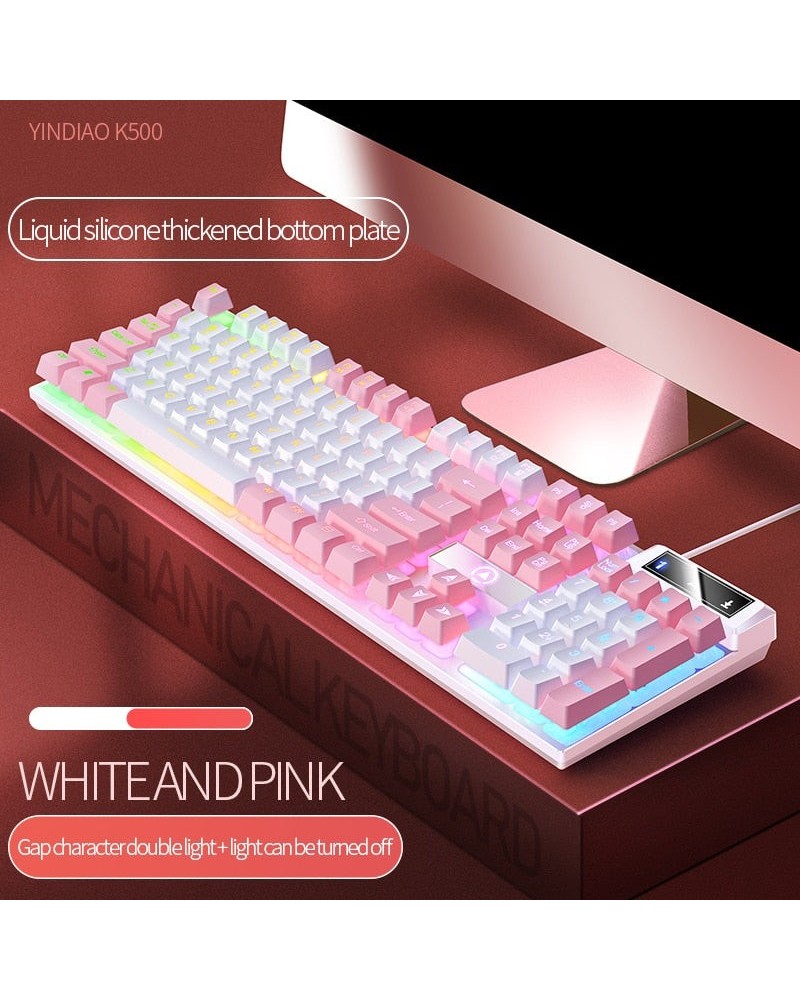 Gaming Keyboard-Mechanical Feel $13.64 Keyboards & Keycaps