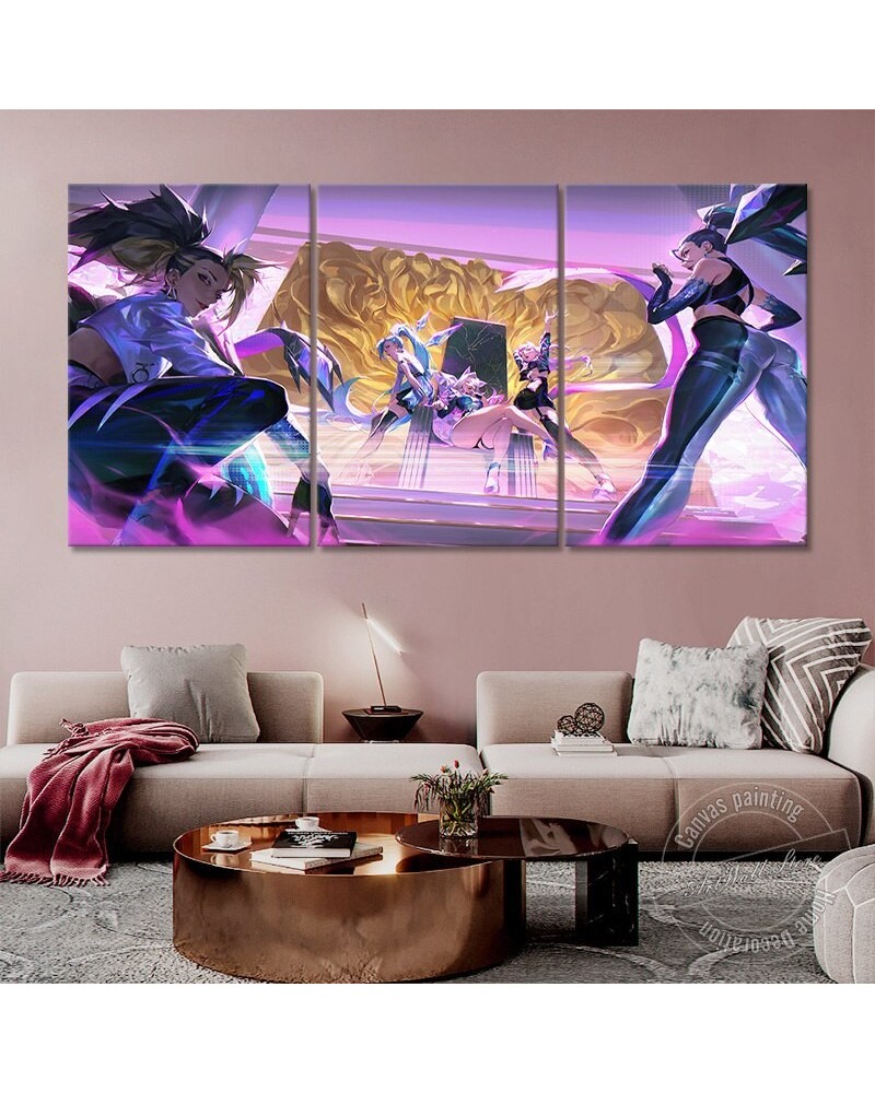 K/DA ALL OUT Akali Seraphine "TRUE DAMAGE" Poster - Canvas Painting $12.57 Posters