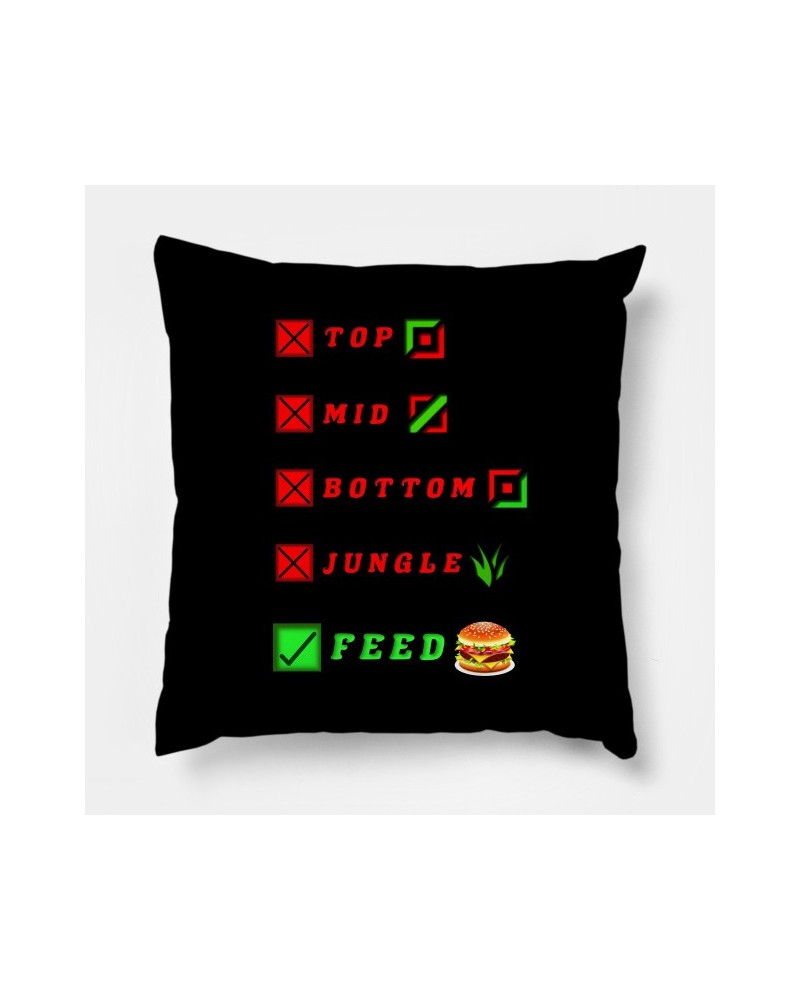 league of legends top mid bottom jungle feed lol funny design Poster TP2209 $11.75 Pillows