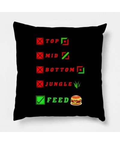 league of legends top mid bottom jungle feed lol funny design Poster TP2209 $11.75 Pillows