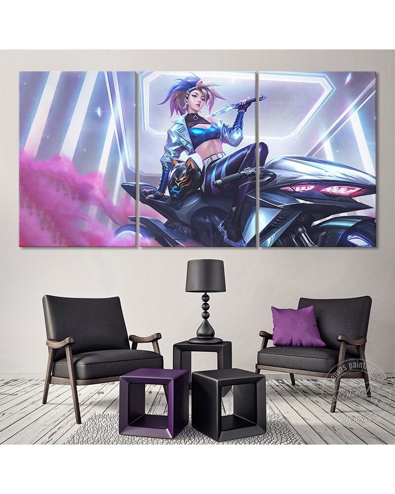 Akali K/DA All Out "The Rogue Assassin" Poster - Canvas Painting $14.40 Posters