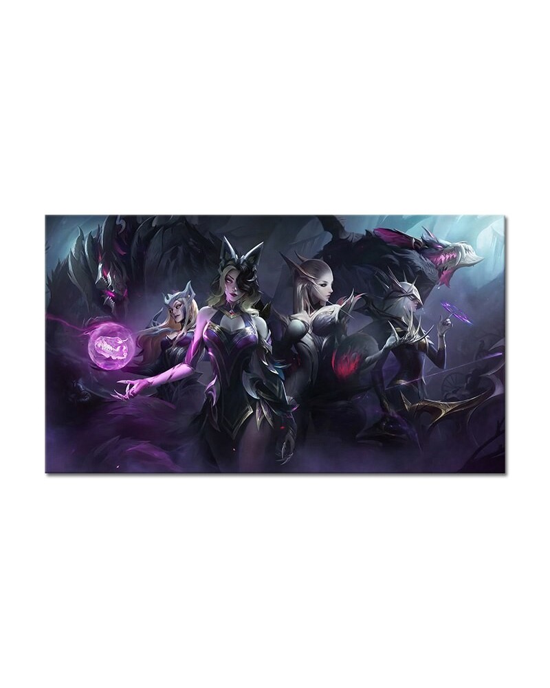 "Coven" Ahri Evelynn Ashe Cassiopeia Warwick Malphite Poster - Canvas Painting $8.99 Posters