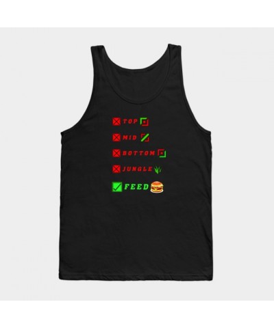 league of legends top mid bottom jungle feed lol funny design Tank Top TP2109 $6.40 Tops